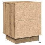 vidaXL Table de chevet avec lumières LED en chêne artisan 39x34 5x50 cm