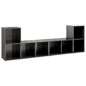 vidaXL Meubles TV 4 Pièces Gris brillant 72x35x36 5 cm Bois d'ingénierie