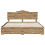 vidaXL Cadre de lit Chêne artisanal 180 x 200 cm Bois d'ingénierie