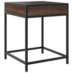 vidaXL Table de chevet avec LED infini chêne marron 40x40x51 cm
