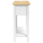 vidaXL Table d'appoint avec tiroir Blanc 114 x 34 5 x 73 cm Pin massif