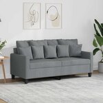 vidaXL Canapé à 2 places Gris clair 140 cm Tissu