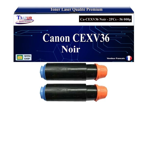 T3AZUR -2x Toners compatibles avec Canon IR Advance 6055i  6065i  6075i  6255i  6265i  6275i  CEXV36