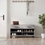 vidaXL Banc à chaussures sonoma gris 102x35x55 cm bois d'ingénierie