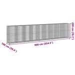 vidaXL Panier gabion avec couvercle 900x100x200 cm fer galvanisé