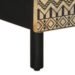 vidaXL Table de chevet noir 40x33 5x46 cm bois de manguier massif brut