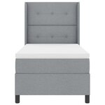 vidaXL Lit à ressort LED avec matelas Gris clair 90 x 200 cm tissu