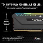 CORSAIR Mémoire PC DDR4 - VENGEANCE RGB PRO SL - 16Go (2x8Go) - 3200Mhz - CAS 16 - Black (CMH16GX4M2E3200C16)