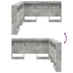 vidaXL Tête de lit de rangement Gris béton 160 cm Bois d'ingénierie