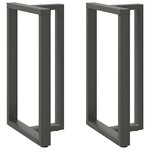 vidaXL Pieds de table de bar en T  2 pièces  anthracite  60 x 35 x (100-101) cm  acier
