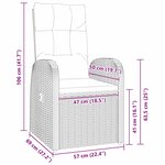 vidaXL Chaises de Jardin Inclinables 7 Pièces Noir 160 x 80 x 73 cm
