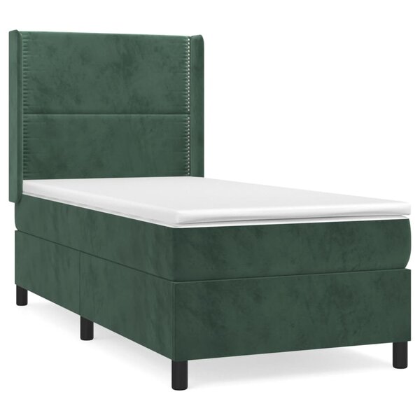 vidaXL Sommier à lattes de lit et matelas Vert foncé 80x200 cm Velours