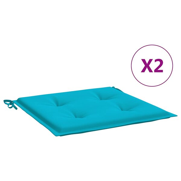 vidaXL Coussins de chaise de jardin lot de 2 turquoise 50x50x4cm tissu