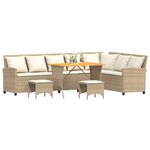 vidaXL Salon de jardin avec coussins forme de L 4 Pièces beige polyrotin