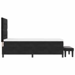 vidaXL Lit Box Spring avec Matelas & Banc Noir 80x200 cm Velours