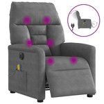 vidaXL Fauteuil inclinable de massage électrique gris foncé
