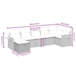 vidaXL Salon de jardin avec coussins 7 Pièces gris résine tressée