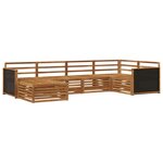 vidaXL Ensemble de canapés d'extérieur 6 Pièces Naturel