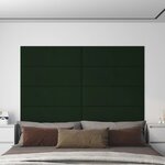 vidaXL Panneaux muraux 12 Pièces Vert foncé 90x30 cm Velours 3 24 m²