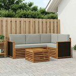 vidaXL Ensemble de canapés d'extérieur 5 Pièces Naturel et gris clair
