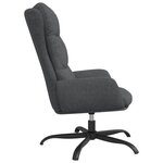 vidaXL Chaise de relaxation Gris foncé Tissu