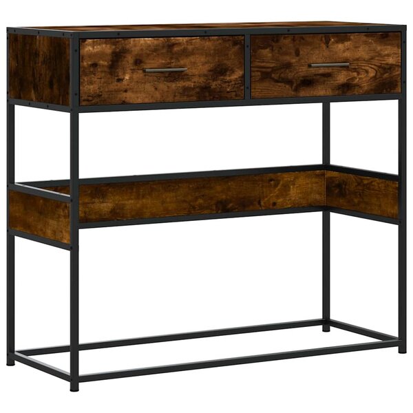 vidaXL Table console chêne fumé 90x35x80 cm bois d'ingénierie