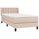 vidaXL Sommier à lattes de lit avec matelas Cappuccino 100x200 cm