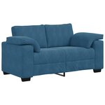 vidaXL Ensemble de canapés 3 Pièces avec coussins Bleu Velours