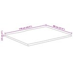vidaXL Dessus de table 110x80x2 5 cm bord vivant bois massif manguier