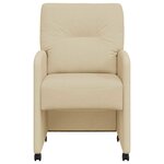 vidaXL Chaises de Salle à Manger avec Roues avec des roues 2 Pièces Crème