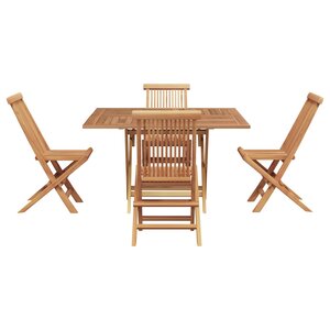 vidaXL Ensemble de salle à manger pour jardin Marron Teck massif