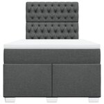 vidaXL Sommier à lattes de lit avec matelas gris foncé 120x190cm tissu
