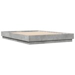 vidaXL Cadre de lit avec LED sans matelas gris béton 150x200 cm