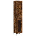 vidaXL Buffet haut Chêne fumé 34 5x34x180 cm Bois d'ingénierie