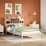 vidaXL Lit bibliothèque sans matelas 135x190 cm bois de pin massif
