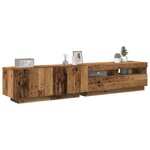 vidaXL Meuble TV avec lumières LED vieux bois bois d'ingénierie