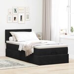 vidaXL Cadre de lit ottoman avec matelas noir 90x200 cm velours
