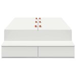 vidaXL Cadre de lit avec rangement Blanc 100 cm Bois d'ingénierie