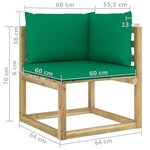 Vidaxl salon de jardin 9 pièces avec coussins bois de pin imprégné
