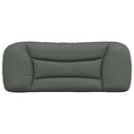 vidaXL Coussin de tête de lit Hvar gris foncé 100 cm tissu