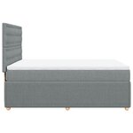 vidaXL Sommier à lattes de lit avec matelas Gris clair 160x200cm Tissu