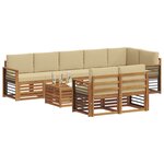 vidaXL Ensembles de canapés avec coussin 9 Pièces Naturel et Beige