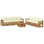vidaXL Ensembles de canapés avec coussin 9 Pièces Bois d'Acacia Massif