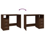 vidaXL Bureau avec tiroirs Chêne marron 102x50x76 cm Bois d'ingénierie