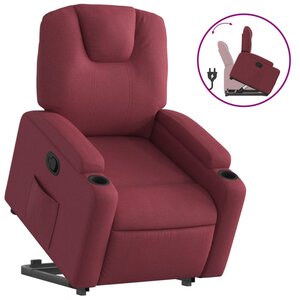 vidaXL Fauteuil inclinable rouge bordeaux tissu