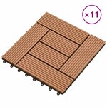 vidaXL Carreau de terrasse 11 Pièces Marron 30 x 30 cm WPC
