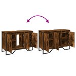 vidaXL Armoire lavabo de salle de bain chêne fumé 91x35x60 cm