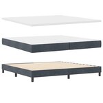Lit à ressort vidaXL avec matelas gris foncé 200x200 cm en velours