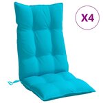 vidaXL Coussins de chaise à dossier haut lot de 4 turquoise