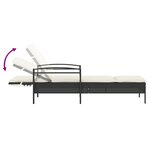 vidaXL Chaise longue avec coussin noir 63x200x81 cm résine tressée